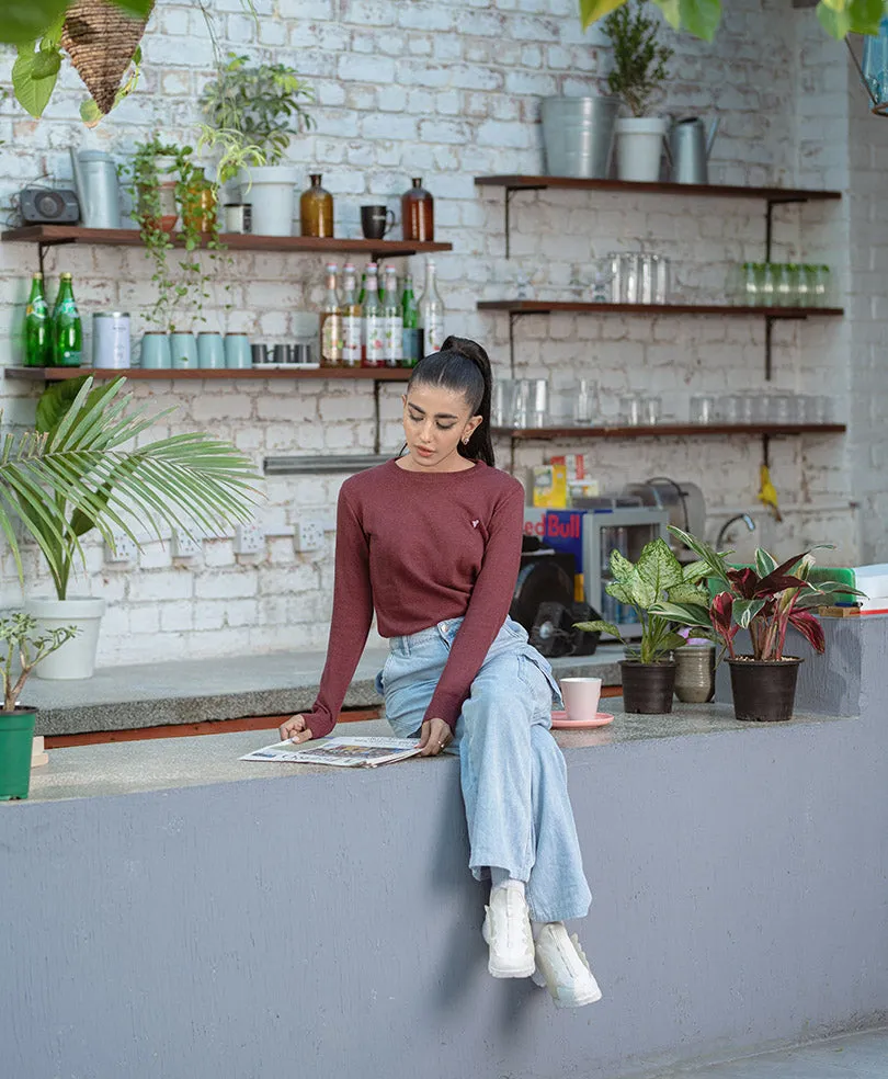 Maroon Crew Jumper Sweater (Women)