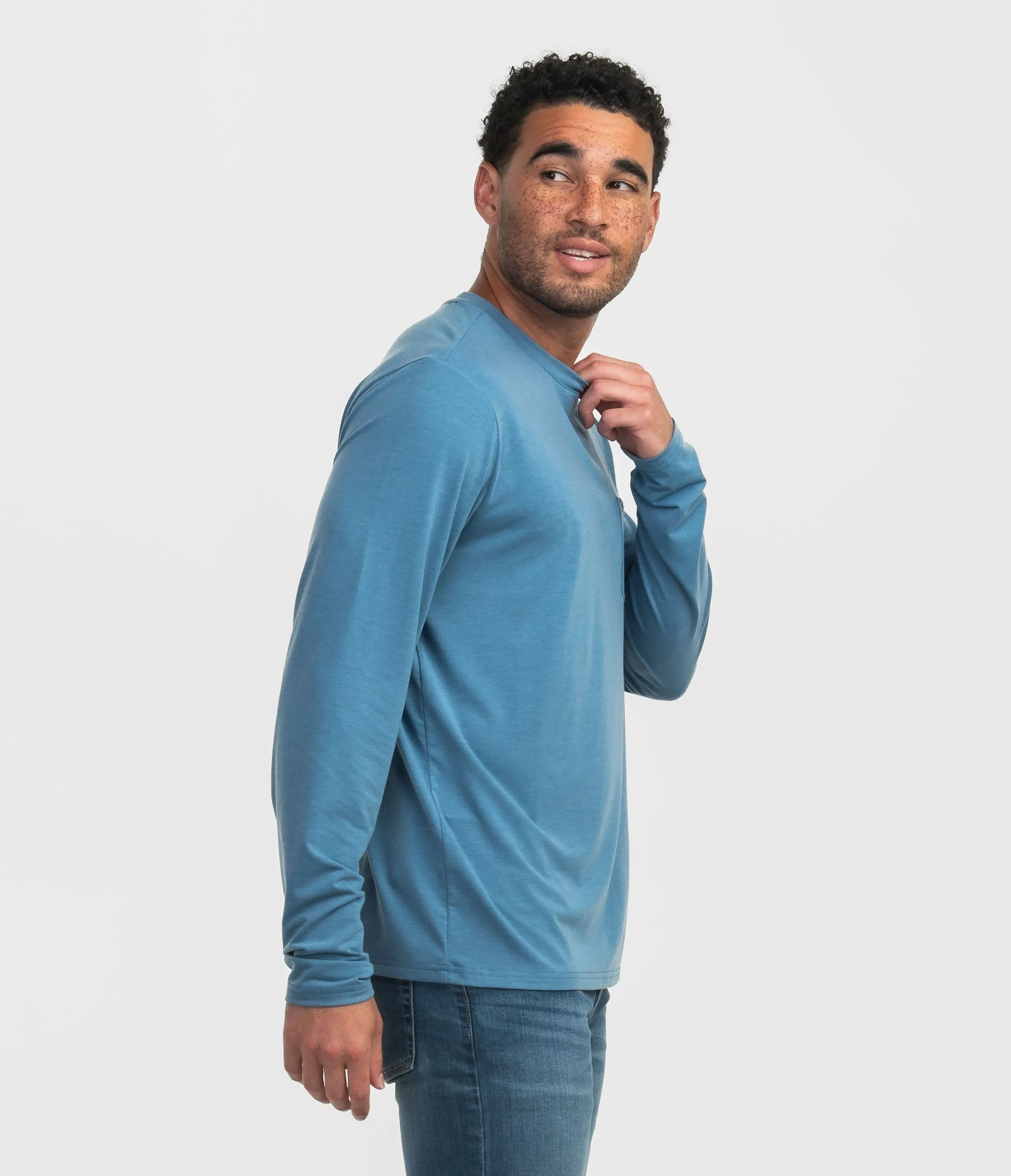 Max Comfort Pocket Tee LS - Nautical Blue