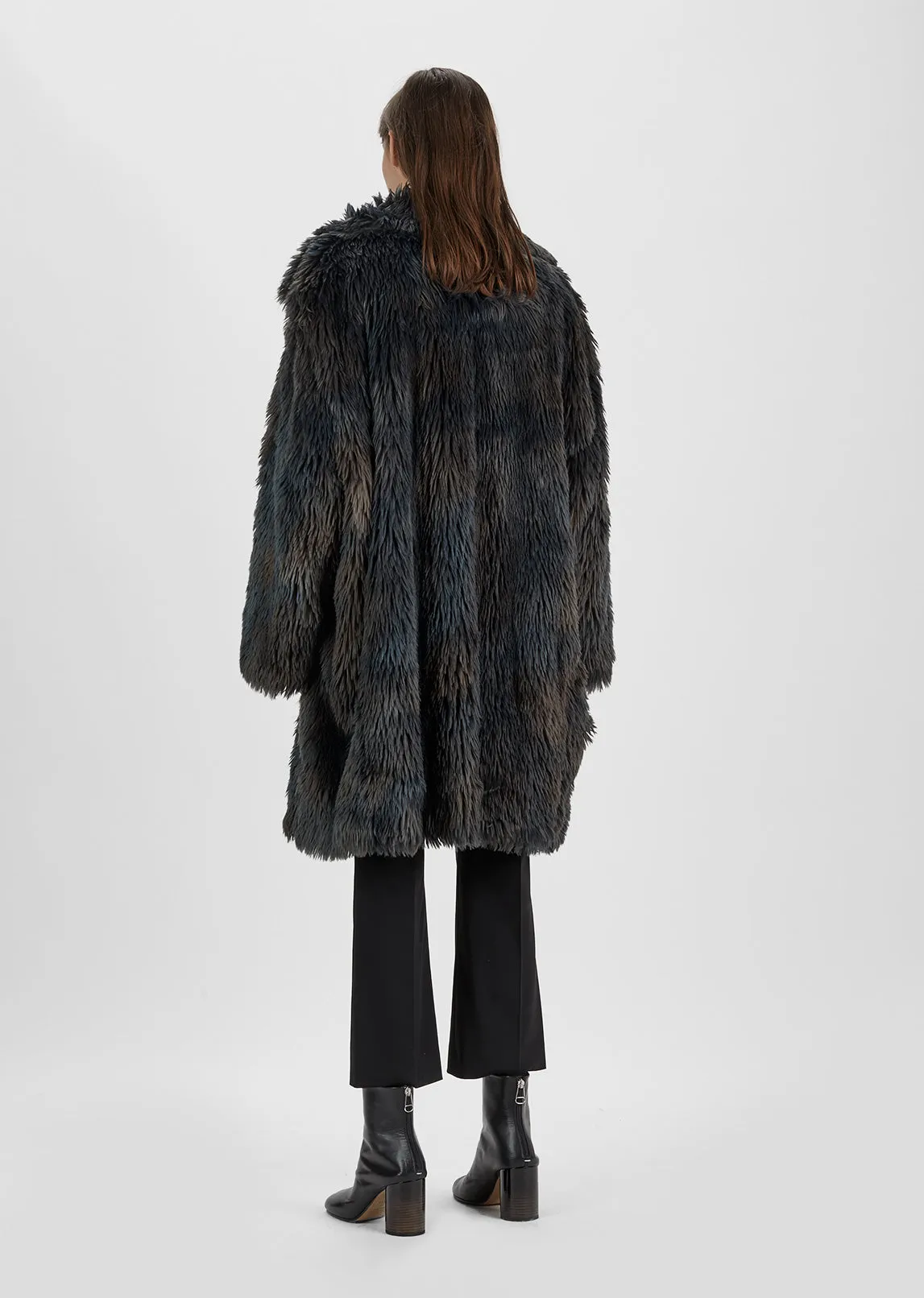 Melange Faux Fur Coat