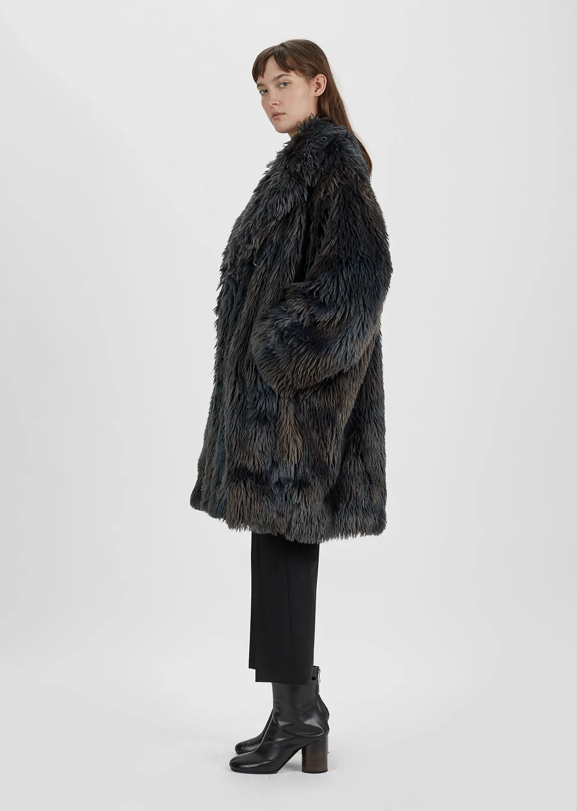 Melange Faux Fur Coat