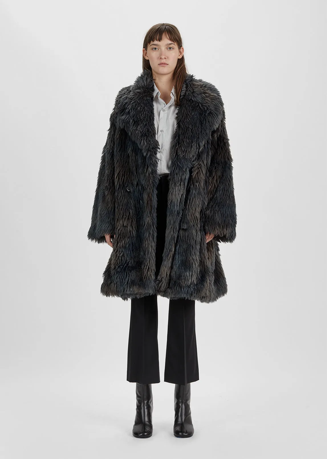 Melange Faux Fur Coat