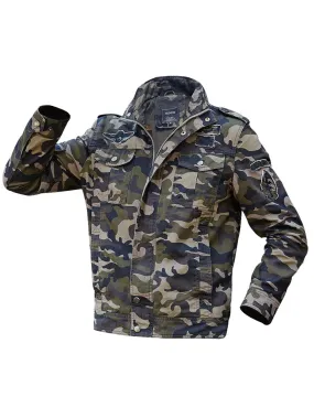 Men's Appliques Camouflage Printed Out Door Sports Jacket