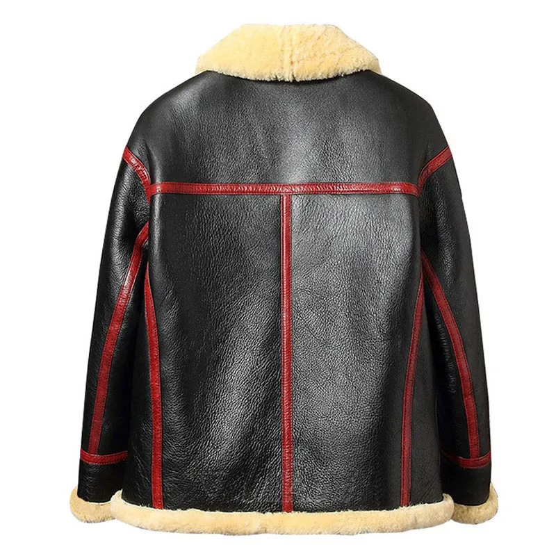 Mens Best Winter Vintage Sheepskin Shearling Flying Jacket