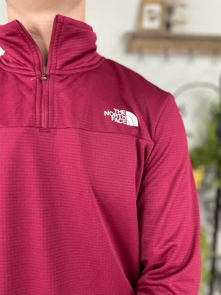 Men's Cedar Trail Grid Fleece 1/4 Zip in Beetroot by The North Face