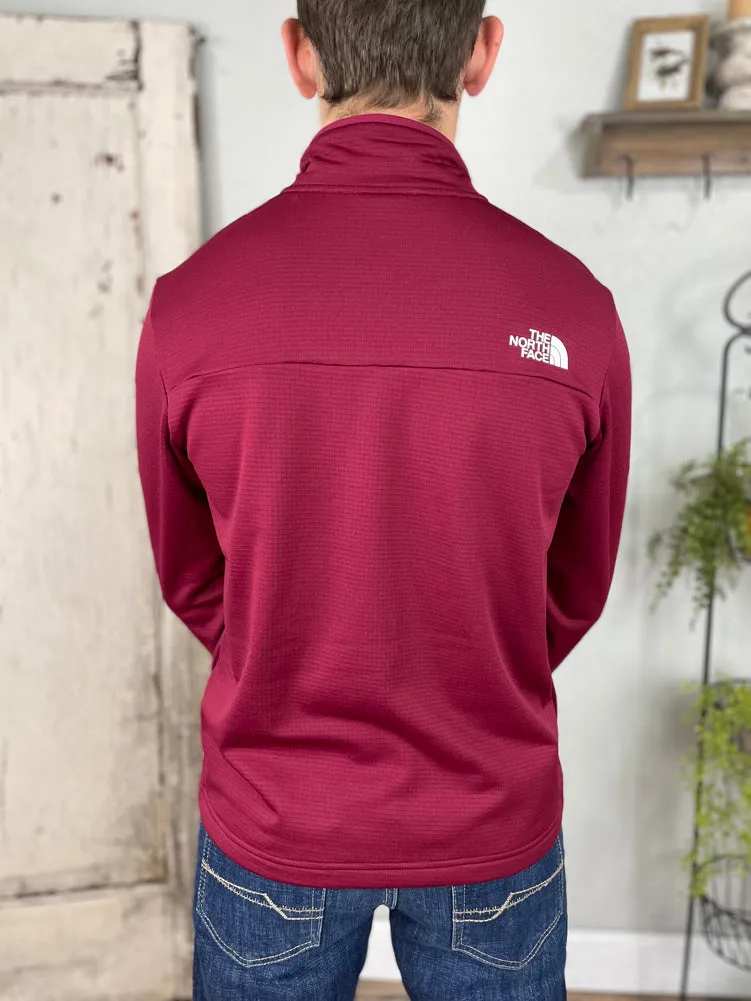 Men's Cedar Trail Grid Fleece 1/4 Zip in Beetroot by The North Face