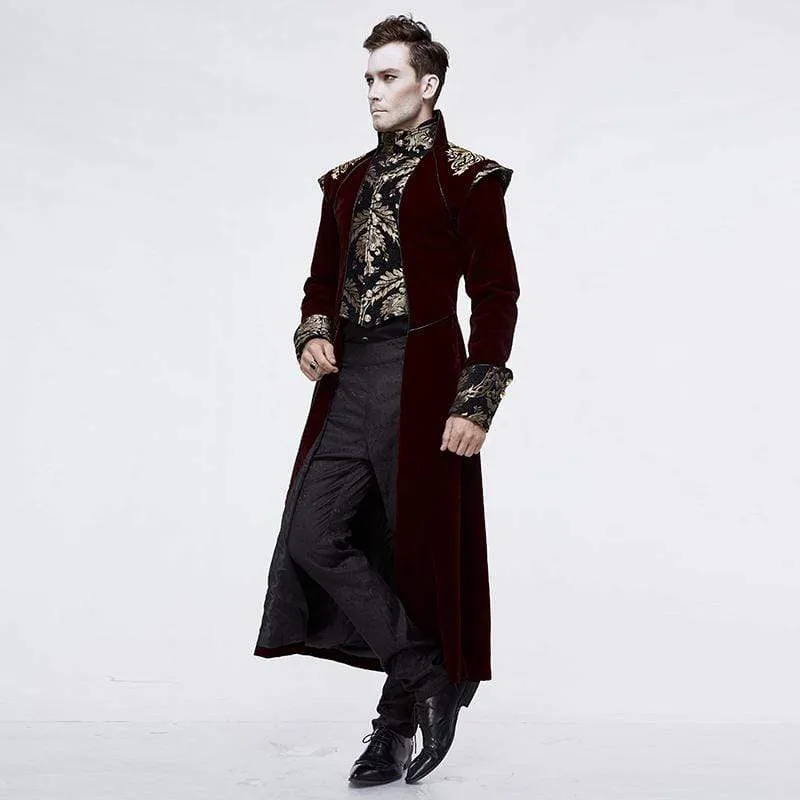 Men's Goth Jacquard Dovetail overcoat Red