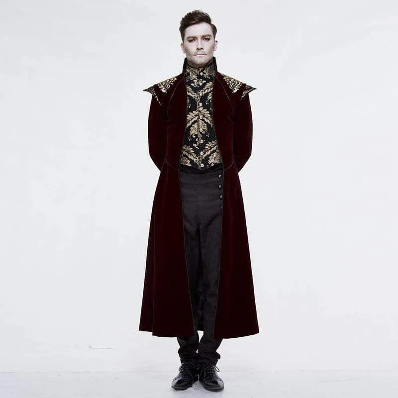 Men's Goth Jacquard Dovetail overcoat Red