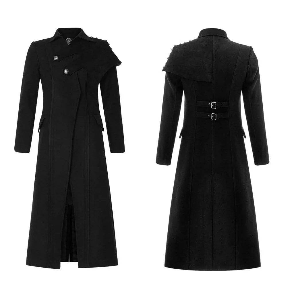 Men's Gothic Military Style Woolen Overcoat