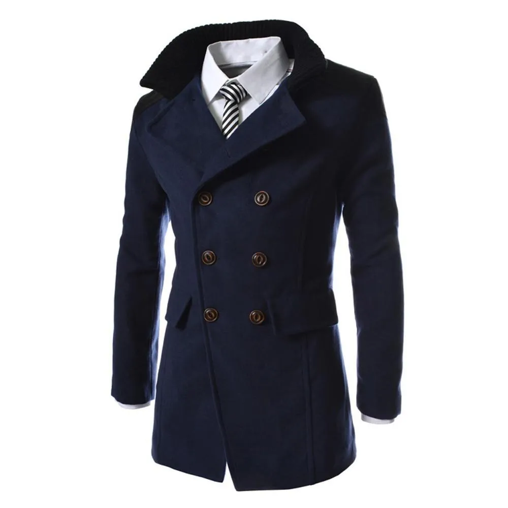 Men's Winter Long Trench Overcoat