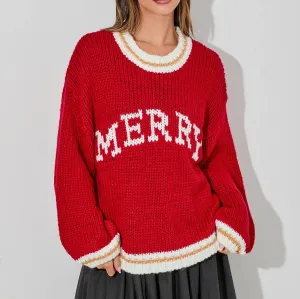 Merry Red Knit Sweater