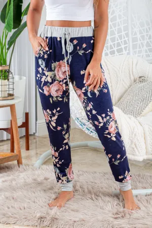 Navy Floral Lounge Pants