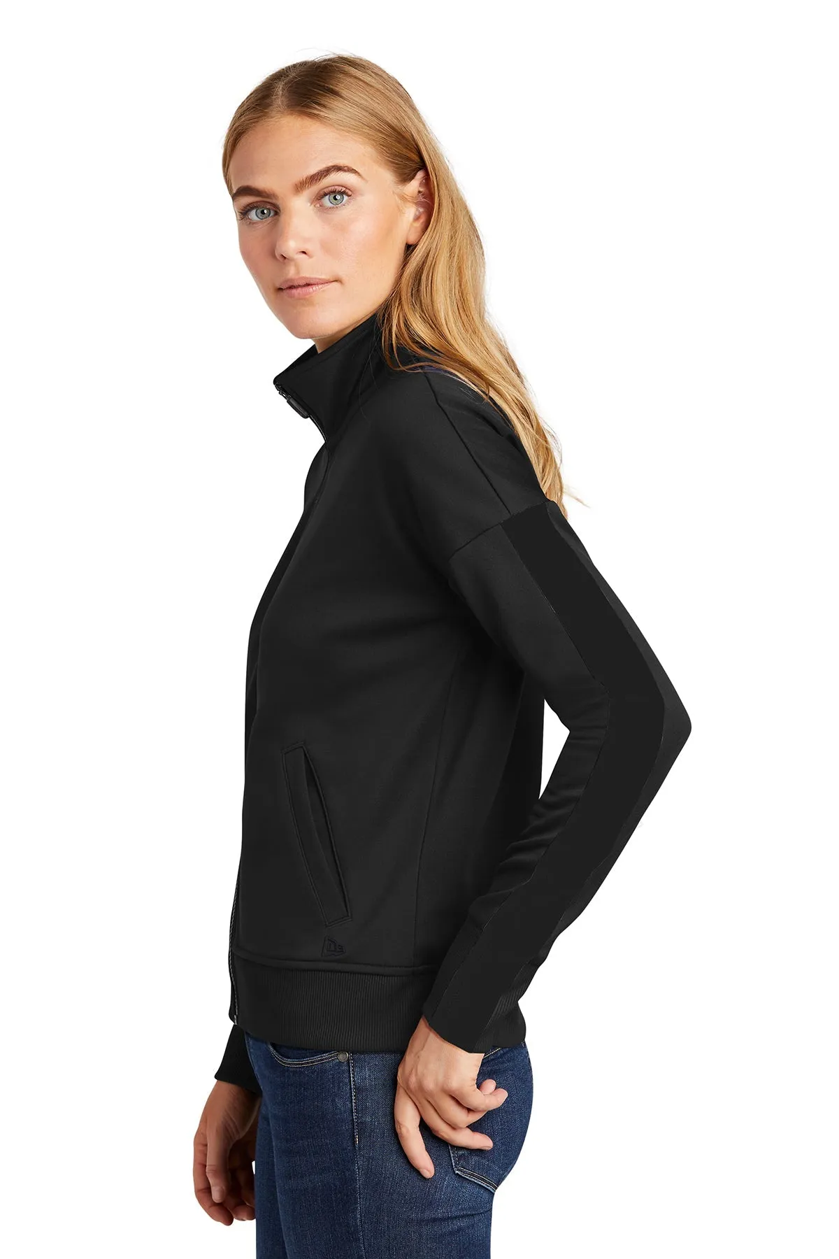 New Era Ladies Branded Coach Jackets, Black/ Black