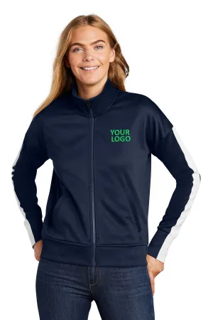 New Era Ladies Custom Track Jackets, True Navy/ White