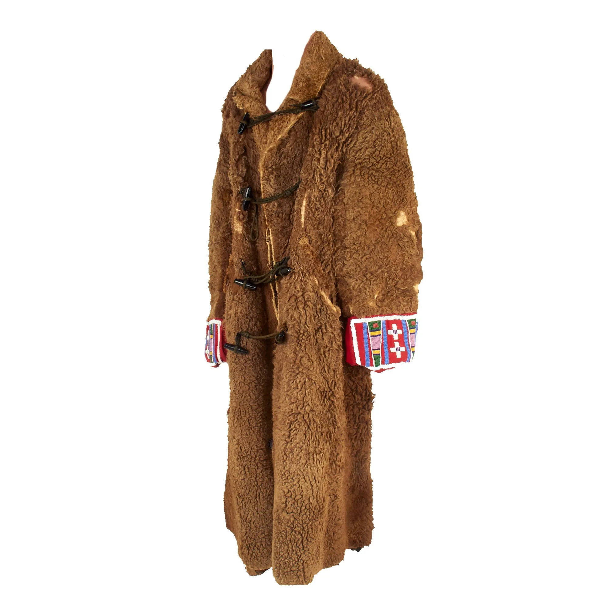 Original U.S. Indian Wars Frontier Campaign Buffalo Coat With Matching Gloves Attributed To MoH Recipient General Nelson Miles, Commanding General of the U.S. Army