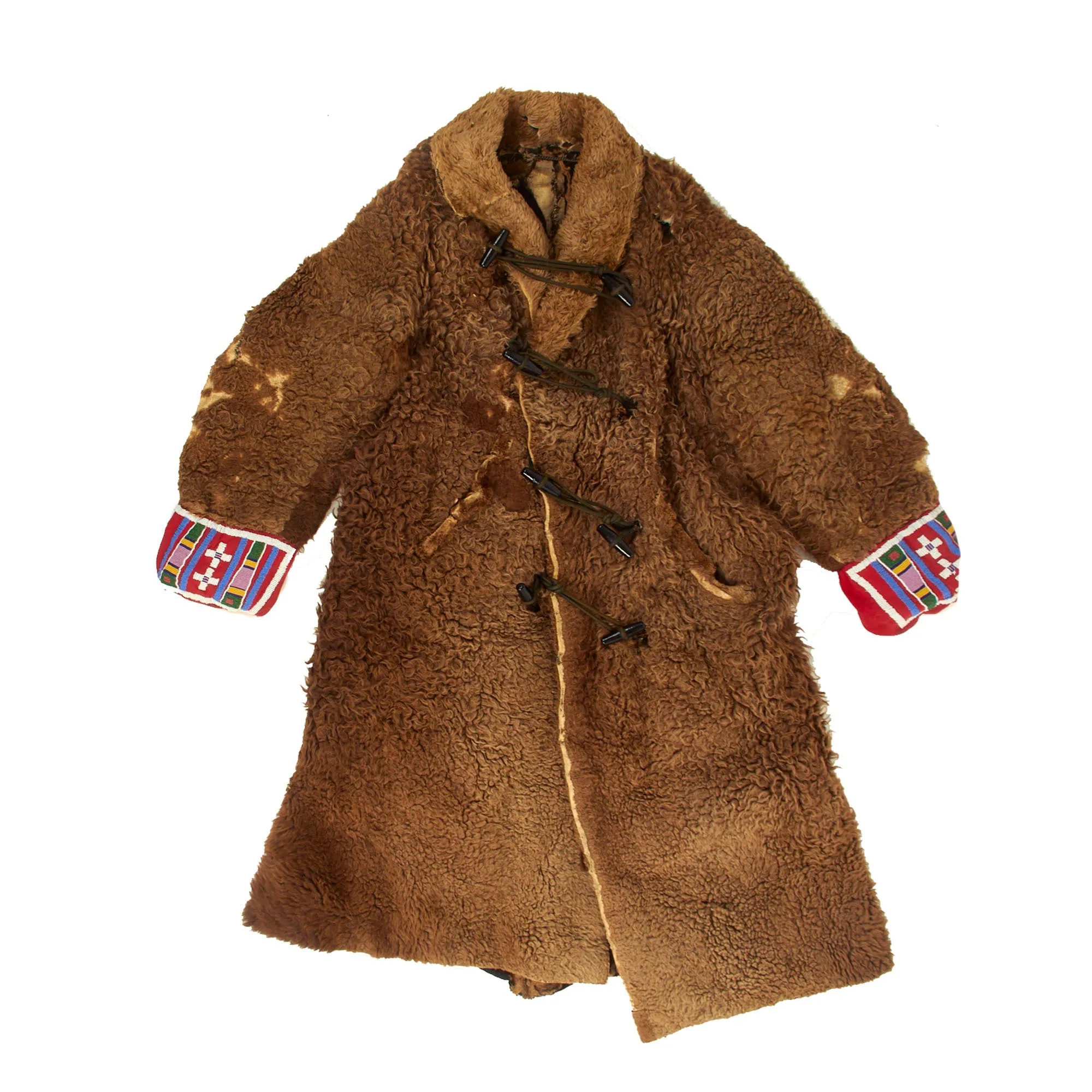 Original U.S. Indian Wars Frontier Campaign Buffalo Coat With Matching Gloves Attributed To MoH Recipient General Nelson Miles, Commanding General of the U.S. Army