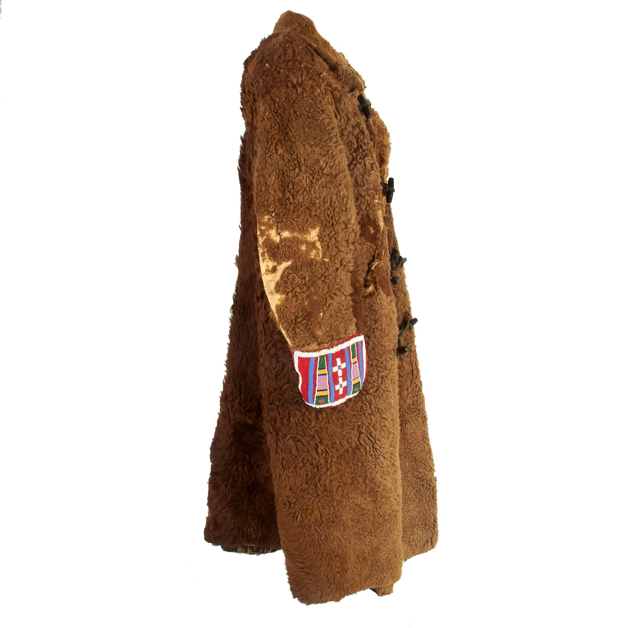 Original U.S. Indian Wars Frontier Campaign Buffalo Coat With Matching Gloves Attributed To MoH Recipient General Nelson Miles, Commanding General of the U.S. Army