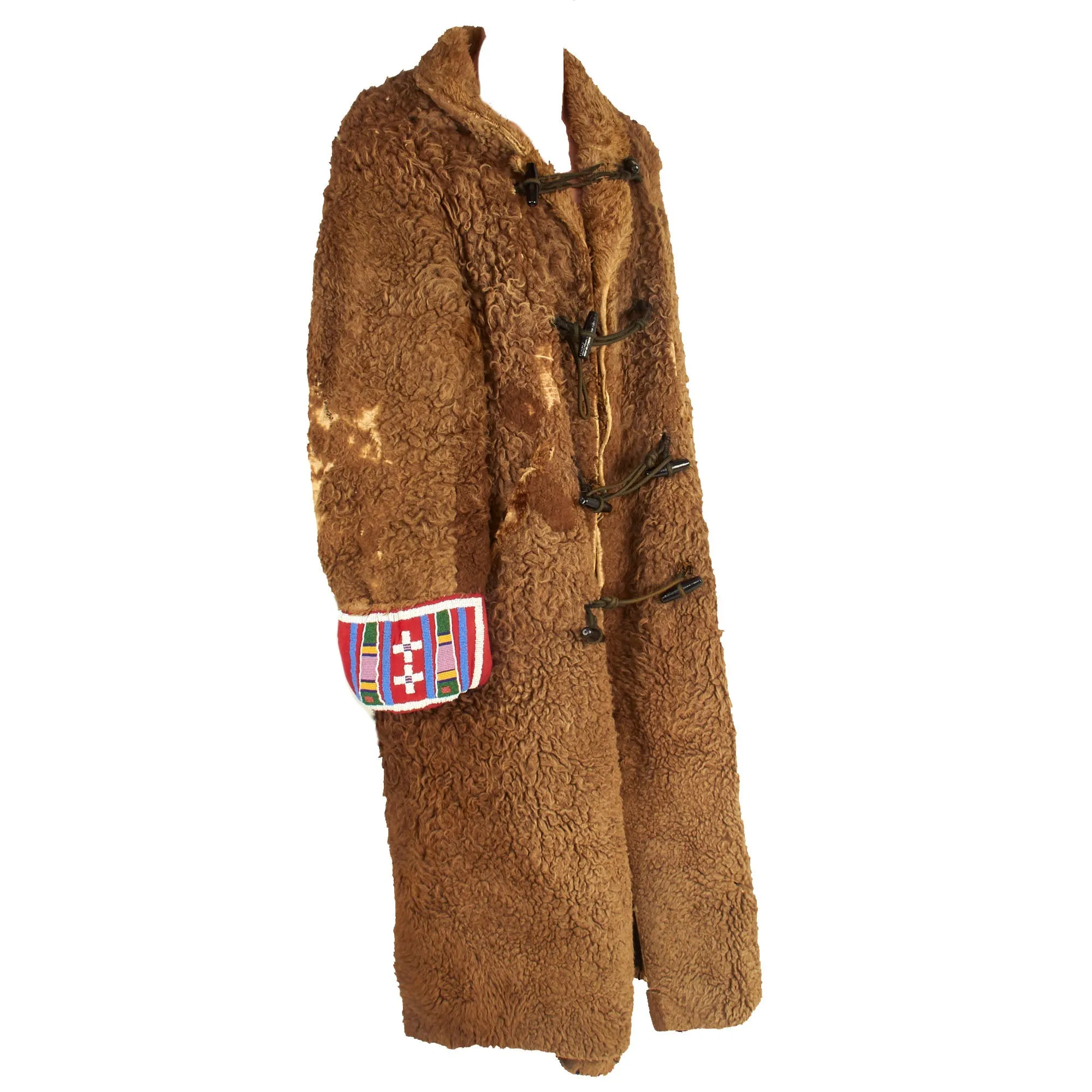 Original U.S. Indian Wars Frontier Campaign Buffalo Coat With Matching Gloves Attributed To MoH Recipient General Nelson Miles, Commanding General of the U.S. Army