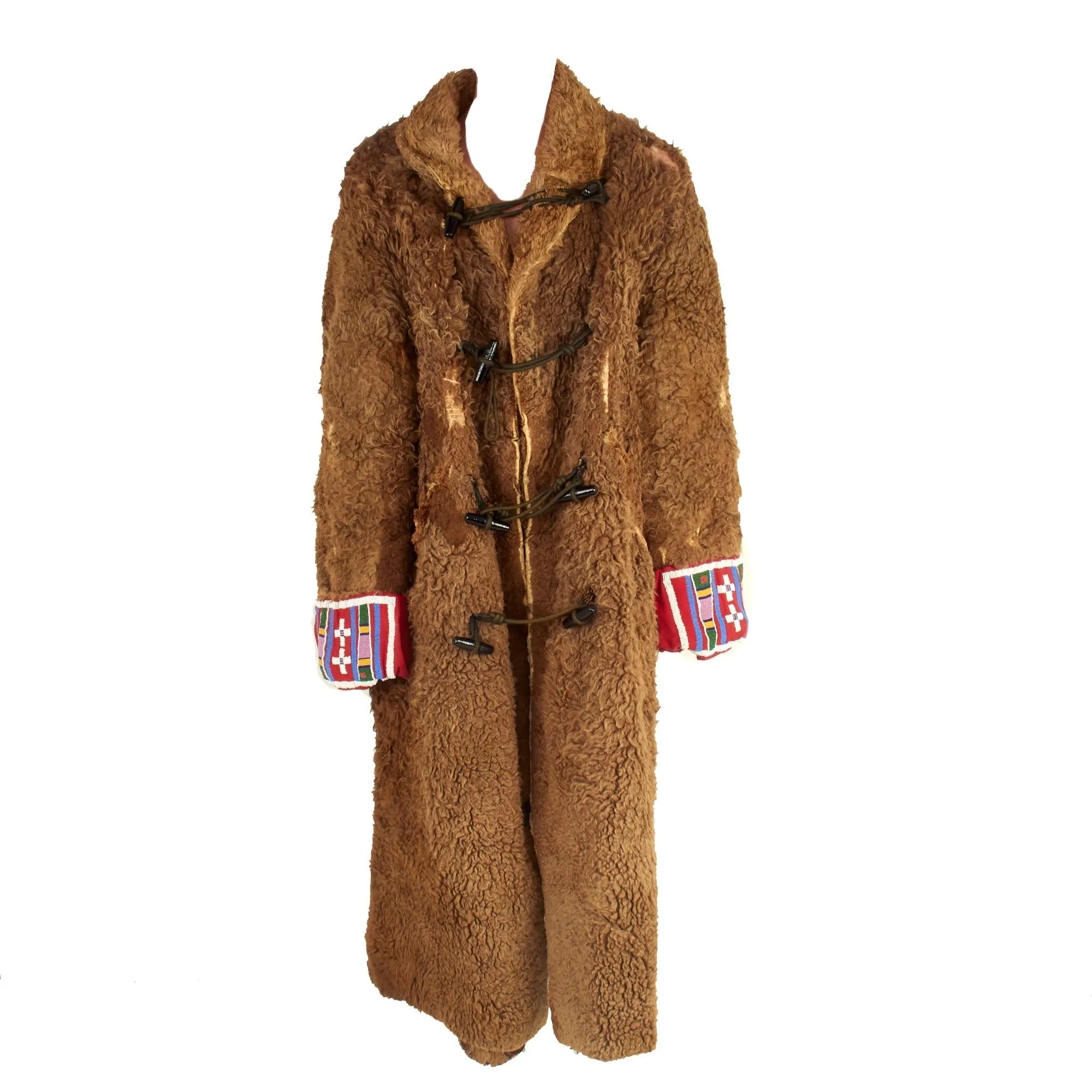 Original U.S. Indian Wars Frontier Campaign Buffalo Coat With Matching Gloves Attributed To MoH Recipient General Nelson Miles, Commanding General of the U.S. Army