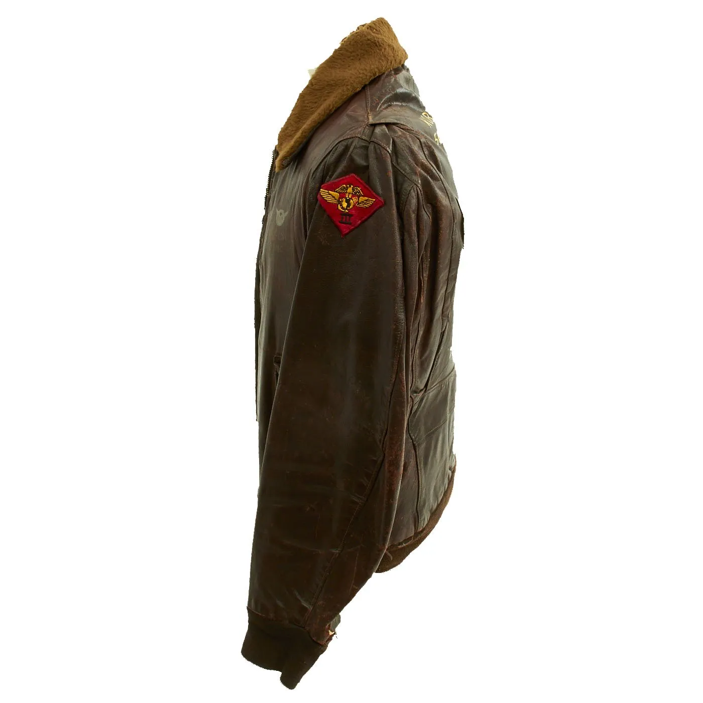 Original U.S. Korean War VMF-N-542 Bateyes Radio Operator Svoboda Painted G-1 Leather Flying Jacket