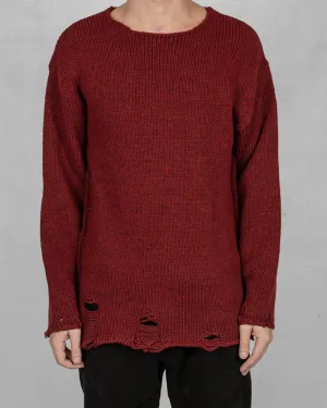 Oversize knitted sweater red