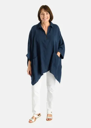 Oversized Cotton Top with Pockets