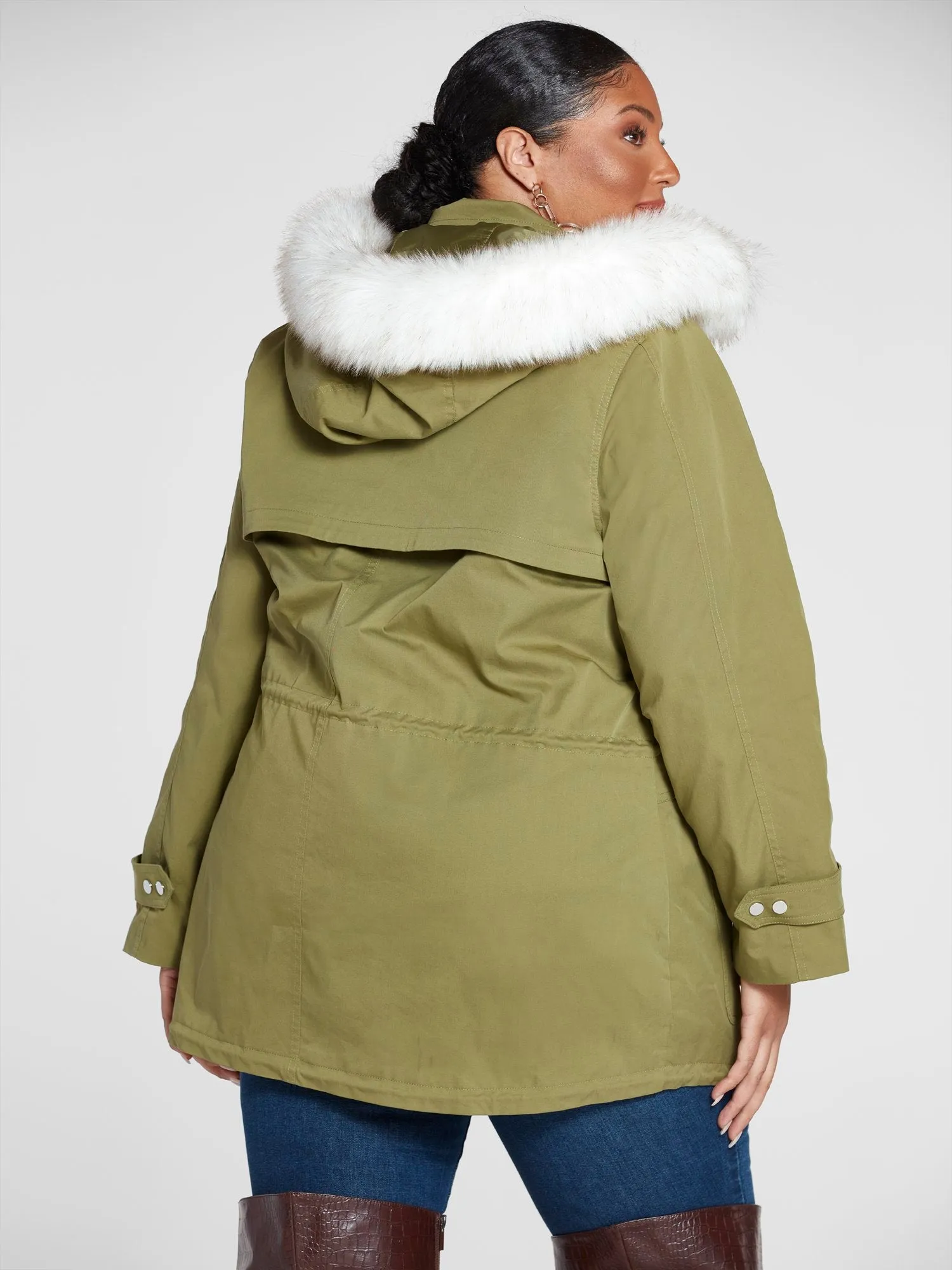 Paige Faux Fur Lined Anorak Coat