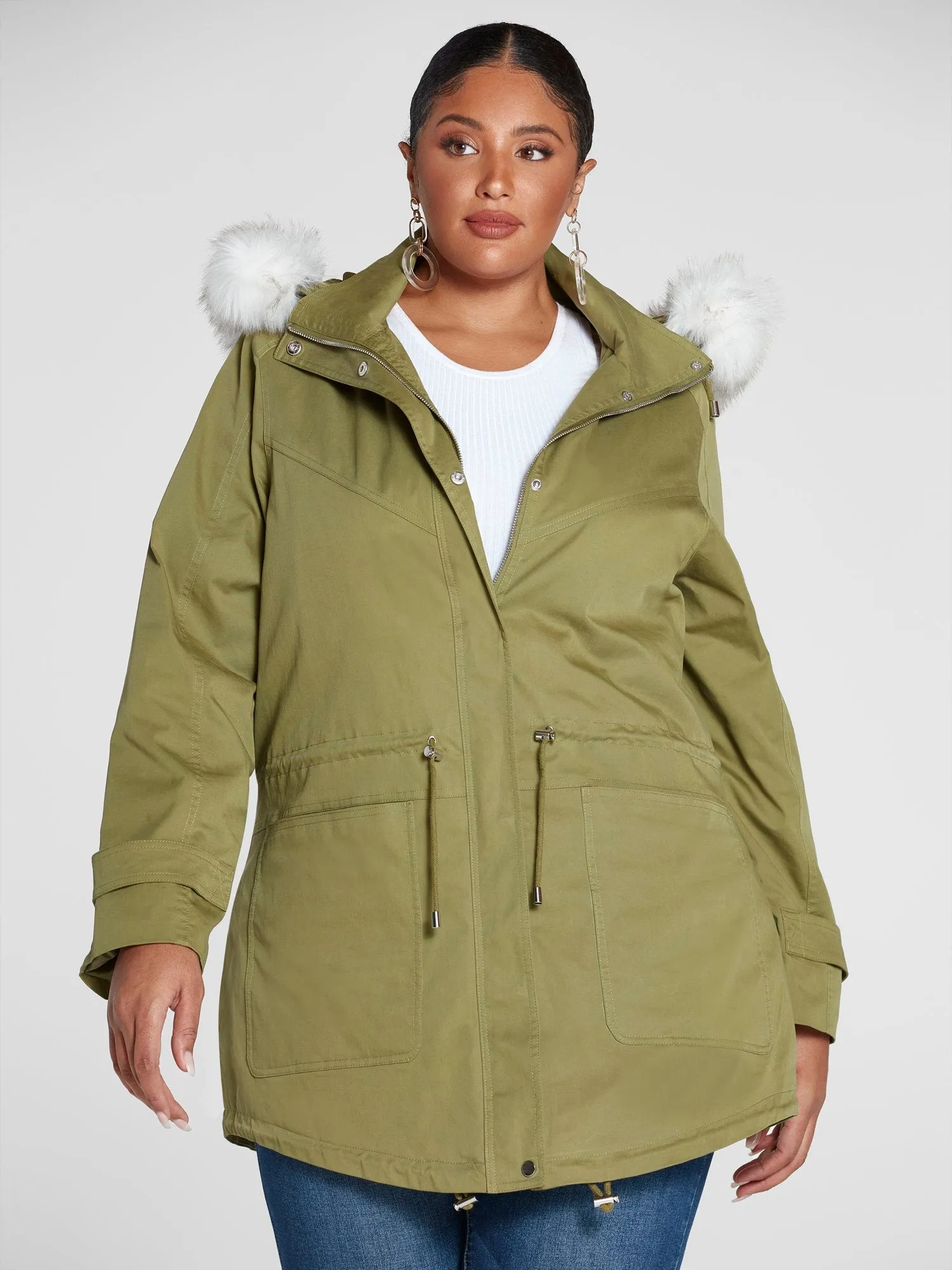 Paige Faux Fur Lined Anorak Coat