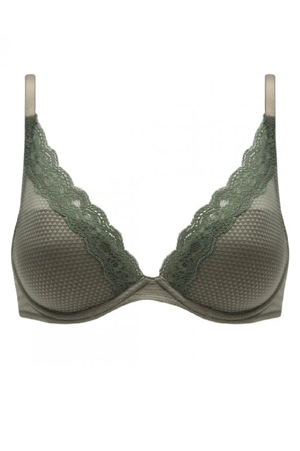 Passionata Brooklyn Plunge T-Shirt Bra, Khaki (5701)