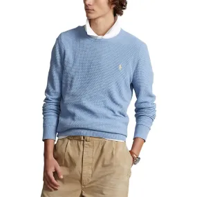 Polo Performance Ralph Lauren Textured Cotton Sweater - Powder Blue Heather