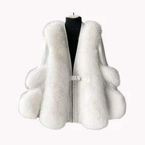 Pre Order:  Spliced Faux Fur and Leather Coat