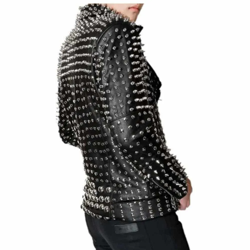 Punk Rock Silver Studded black jacket