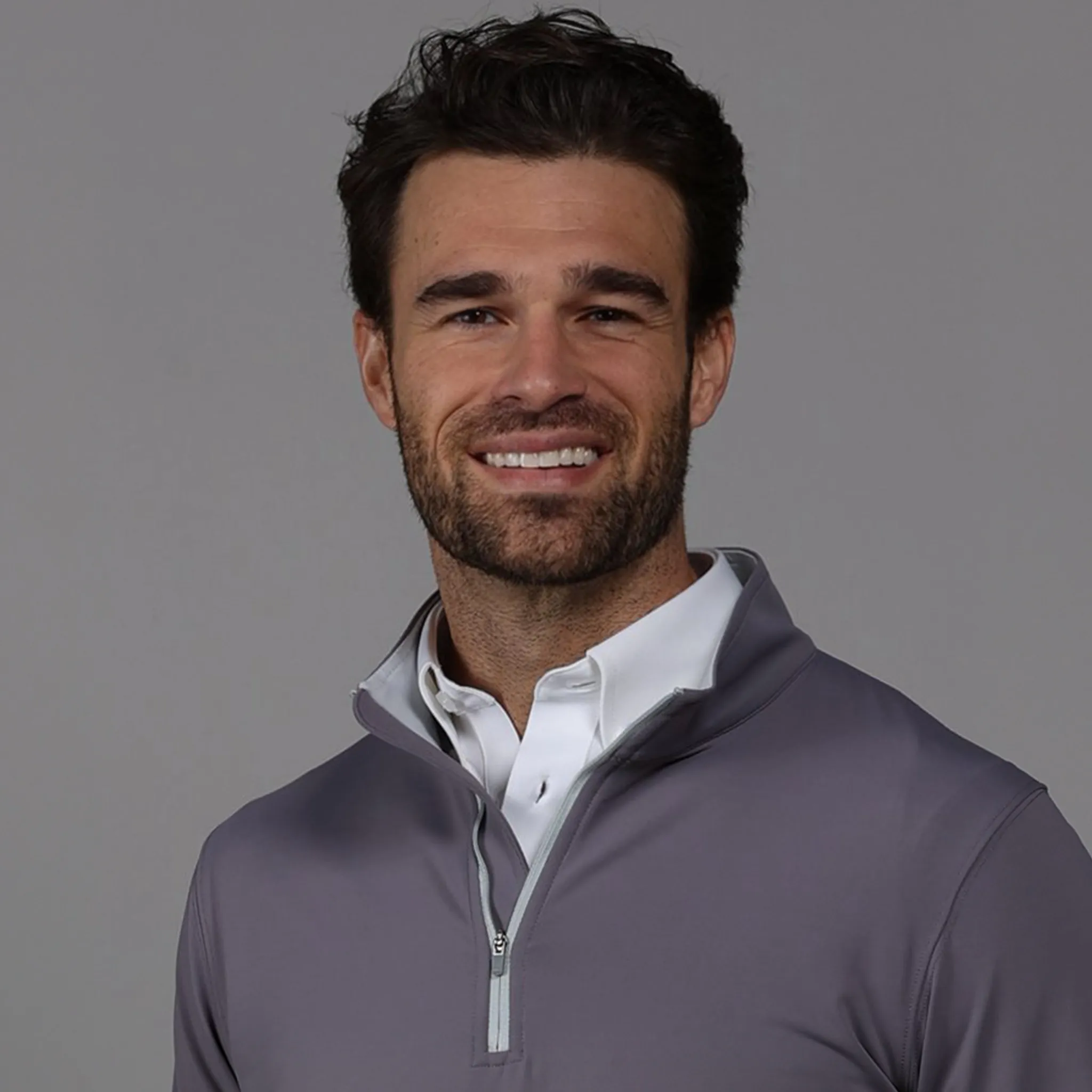 Quarry Grey Tour Performance Men's Golf Quarter Zip Pullover