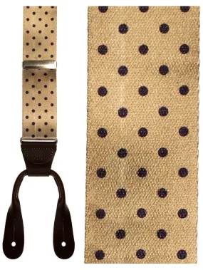 "Manhattan" Khaki & Navy Silk Suspenders