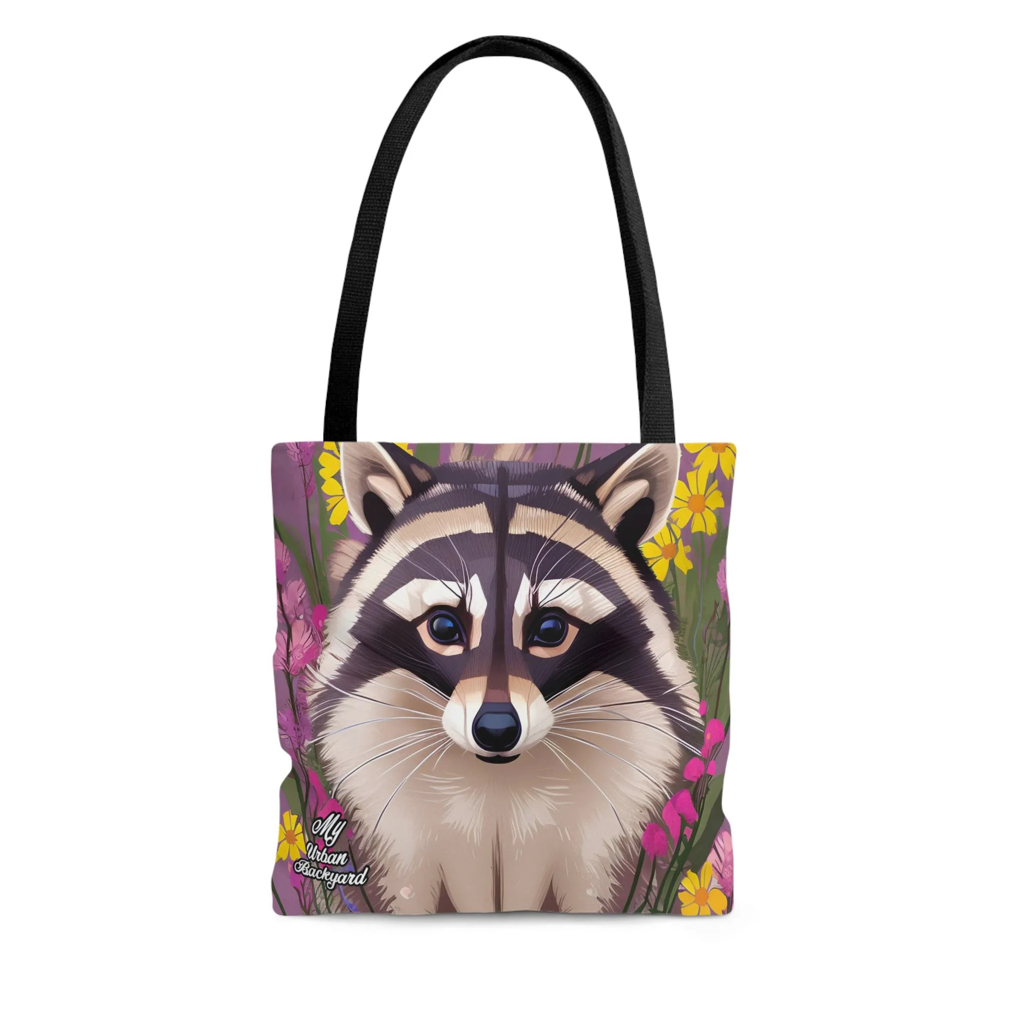 Raccoon and Flowers, Tote Bag for Everyday Use - Durable and Functional