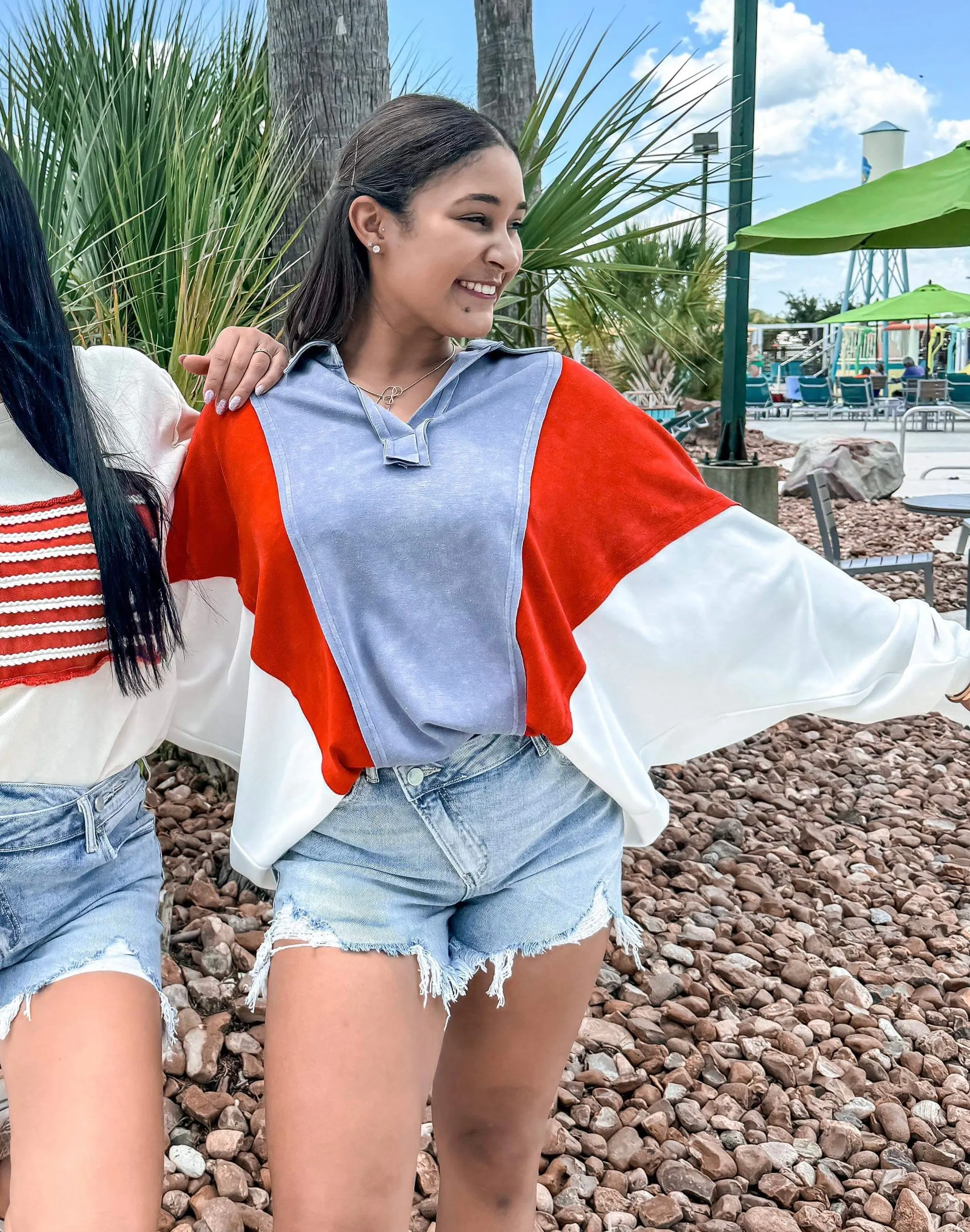 Red, White, & Blue Colorblock Sweater