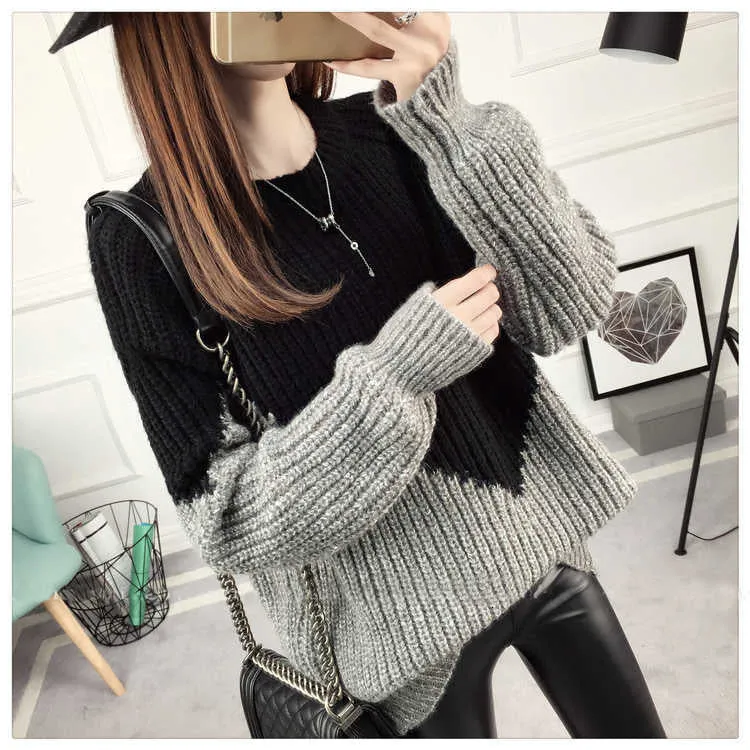 Rosemarie Color Block Knitted Sweater