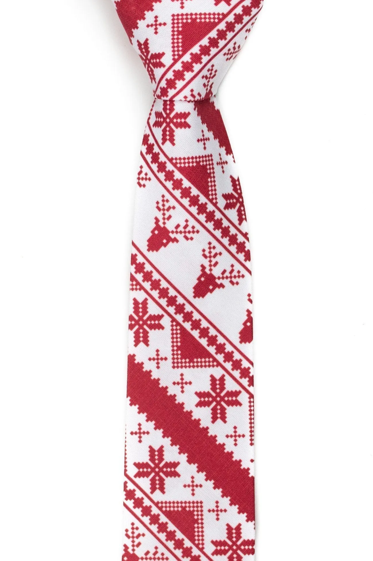 Rudolph’s Journey Red Ugly Christmas Sweater Tie