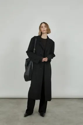 Sanday coat | Black - Virgin wool