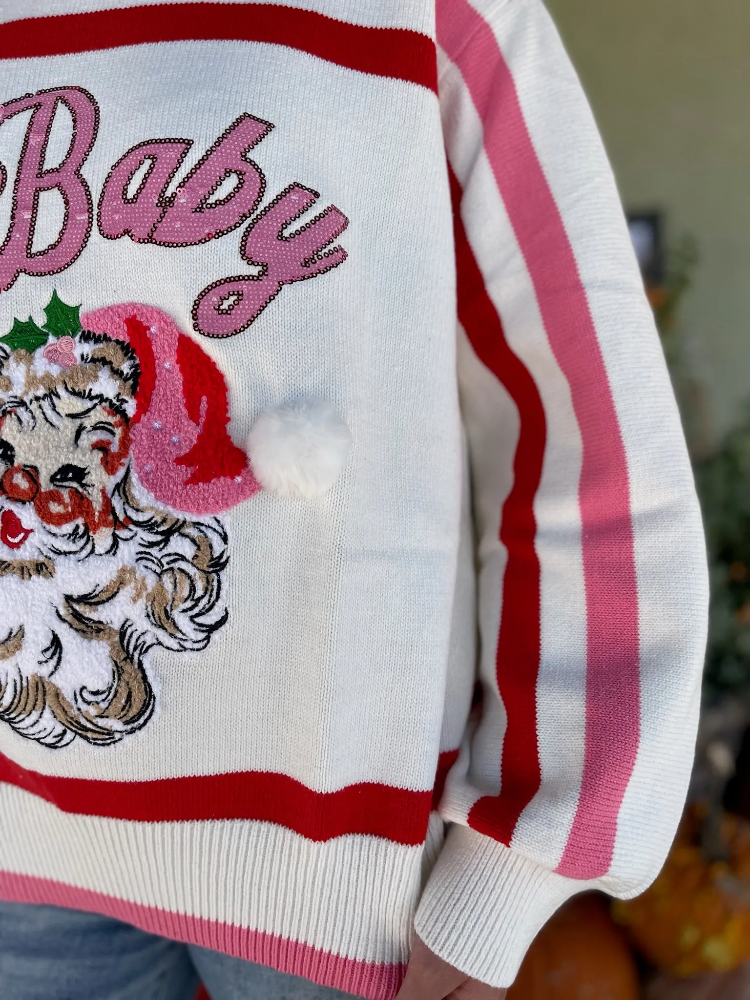 'Santa Baby' Fuzzy Santa Sweater