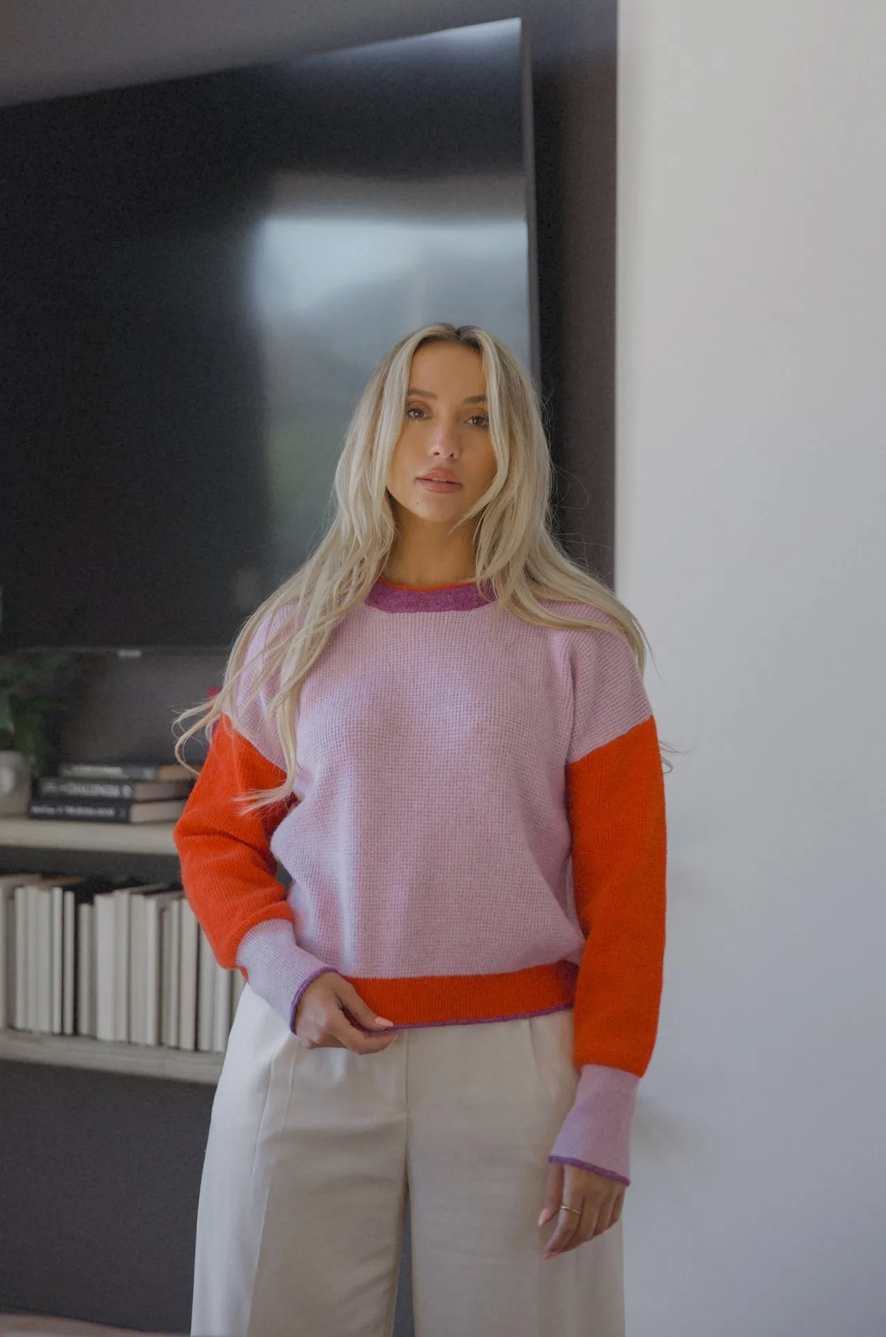 Scarlet Color Block Sweater