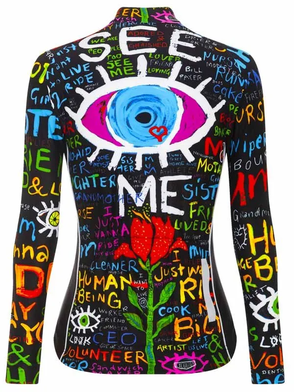 See Me (Black) Women's Long Sleeve Jersey