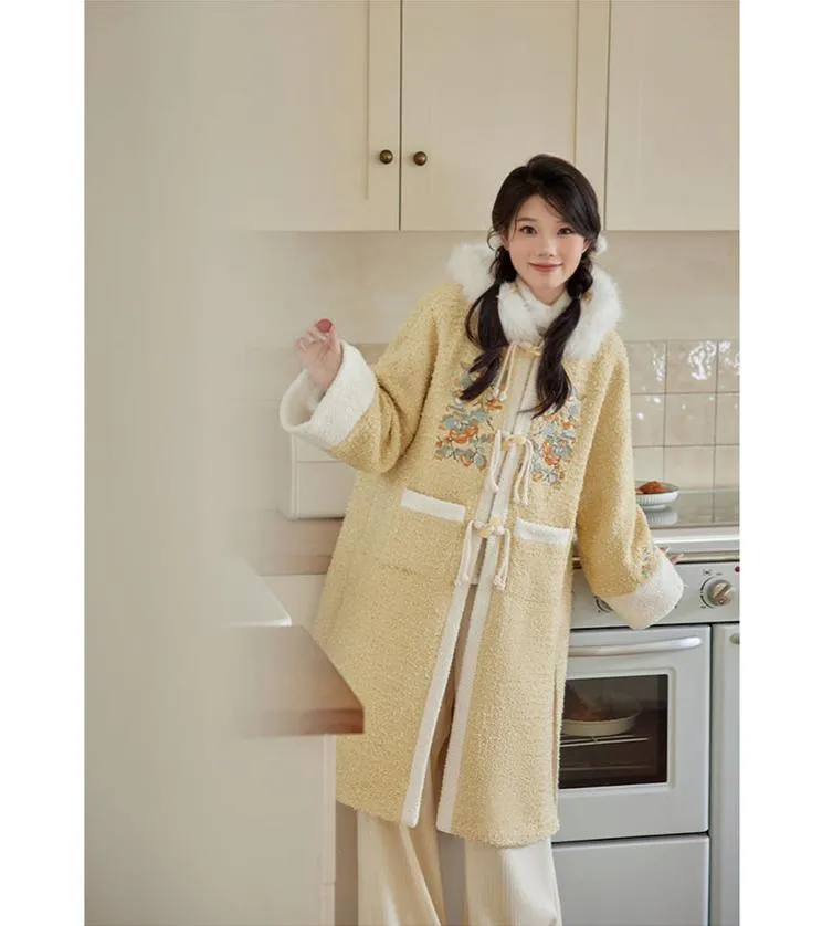 Shishi Ruyi 柿柿如意 Persimmon Sceptre Modernized Ming Buzi Hooded Coat & Pants Set