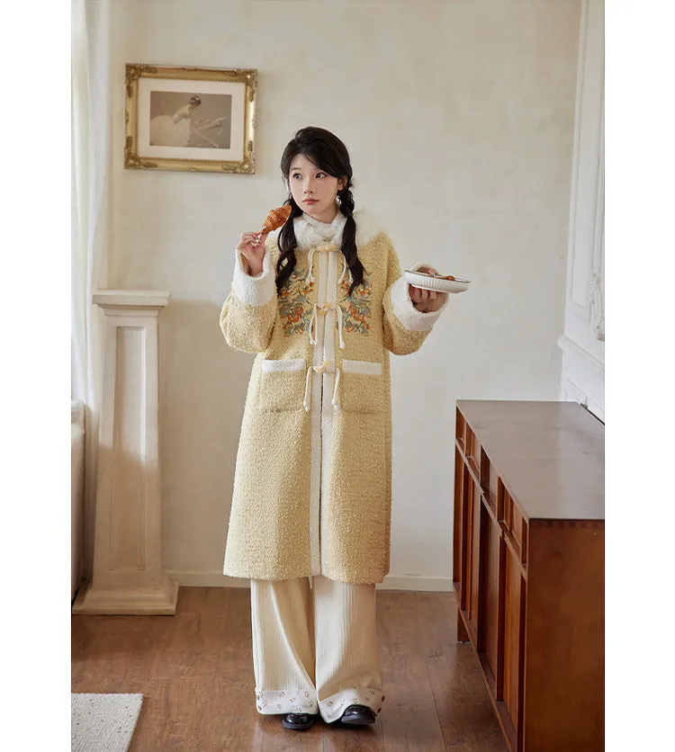 Shishi Ruyi 柿柿如意 Persimmon Sceptre Modernized Ming Buzi Hooded Coat & Pants Set