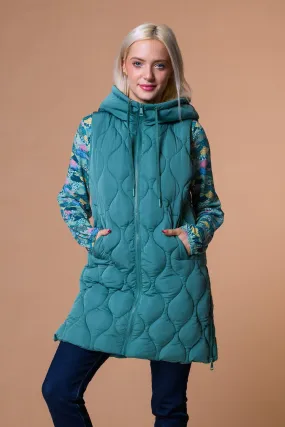 Soft Onion Quilt Gilet- Green