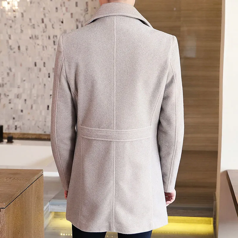 Solid Notch Collar Style Zip-Up Coat Jacket