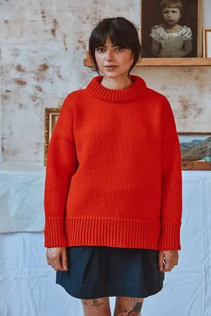 STEPHANIE Oversize Sweater in Merino Wool - Red