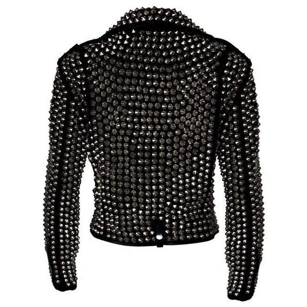 Studded Leather Golden Heavy Metal Jacket