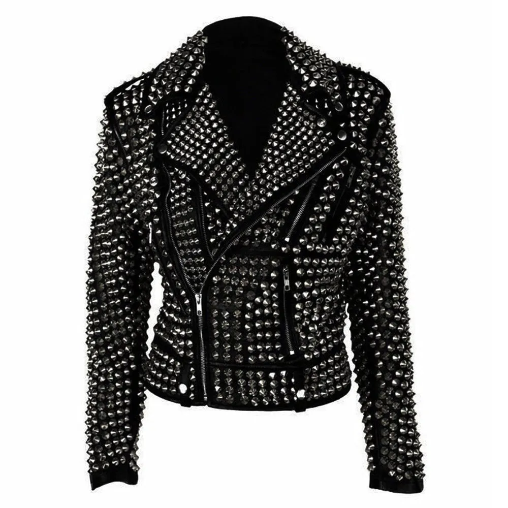 Studded Leather Golden Heavy Metal Jacket