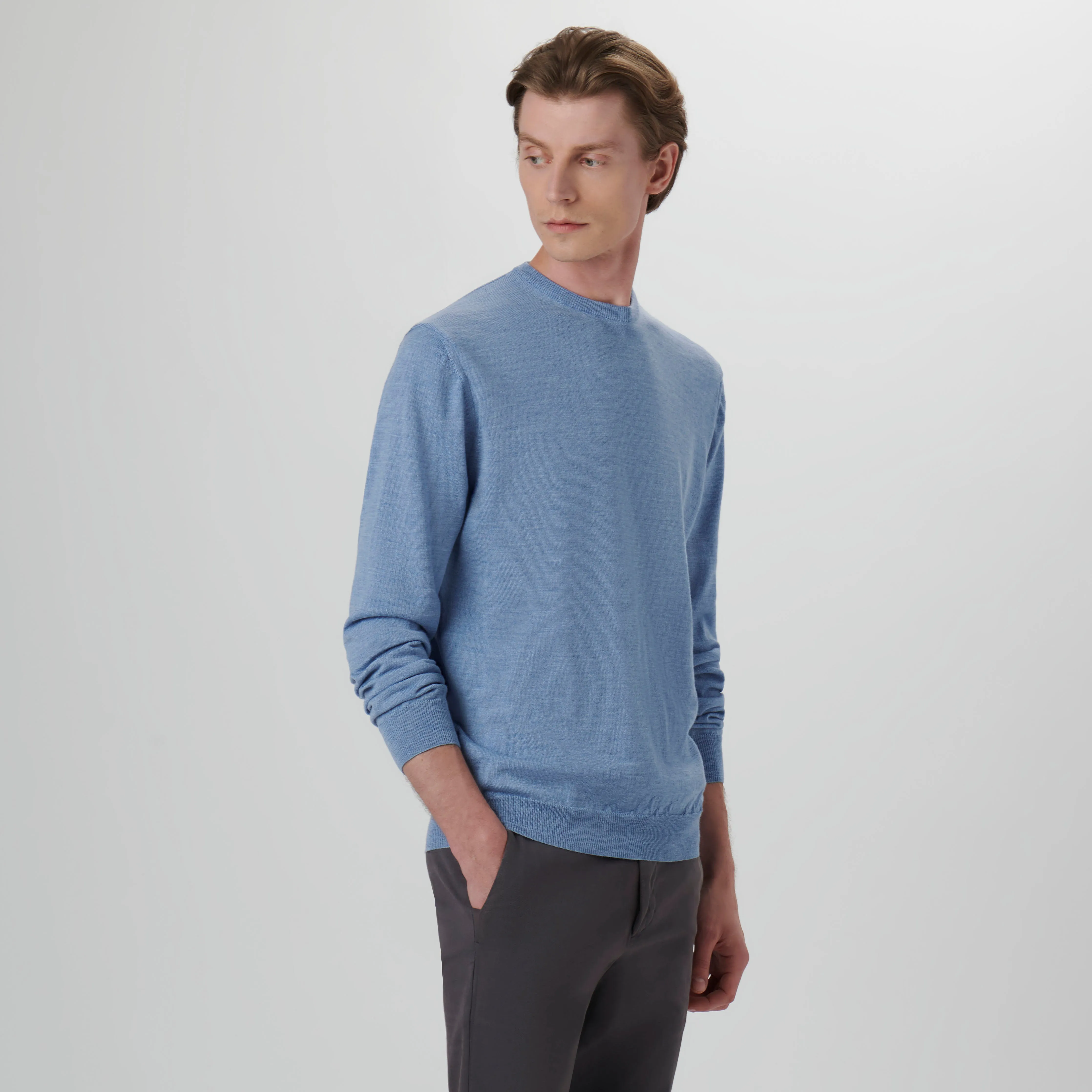 Super Merino Solid Crew Neck Sweater