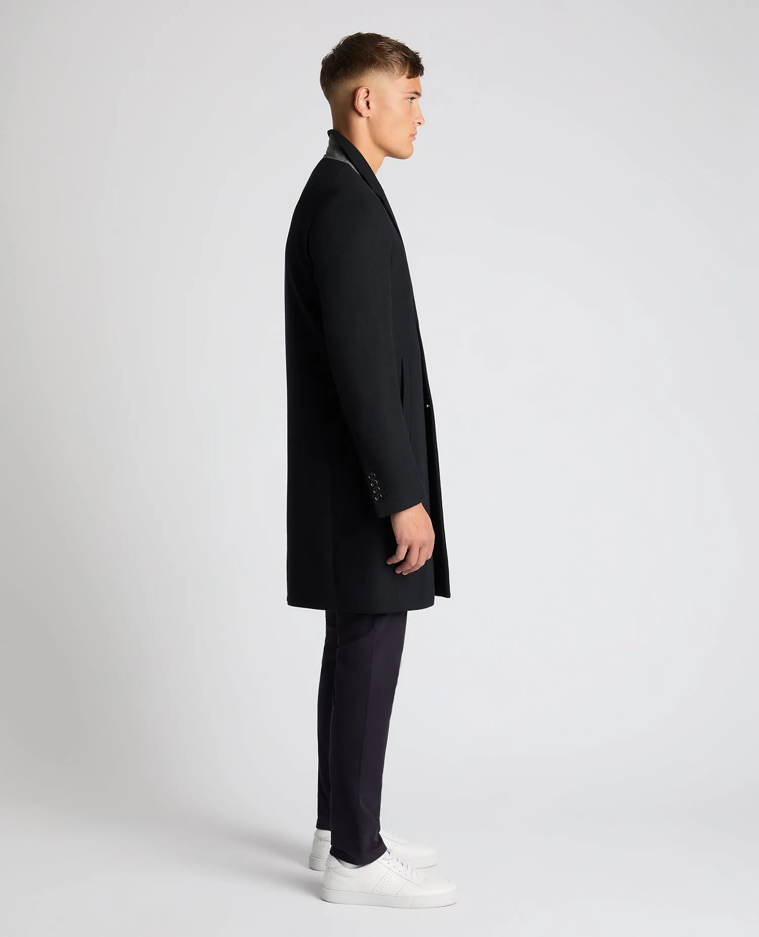 Tailored Fit Wool Blend Overcoat